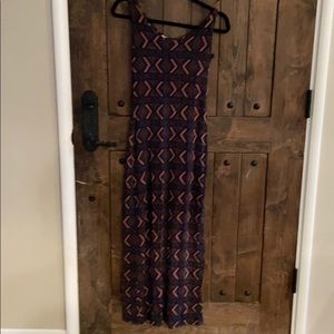 Long geometric summer cotton dress